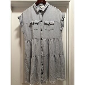 Umgee Denim Dress Medium Front Buttons